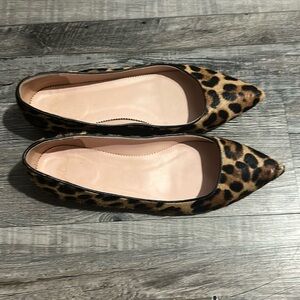 J Crew Calf Hair pointy Toe Mary Jane Ballet Flats Size 9